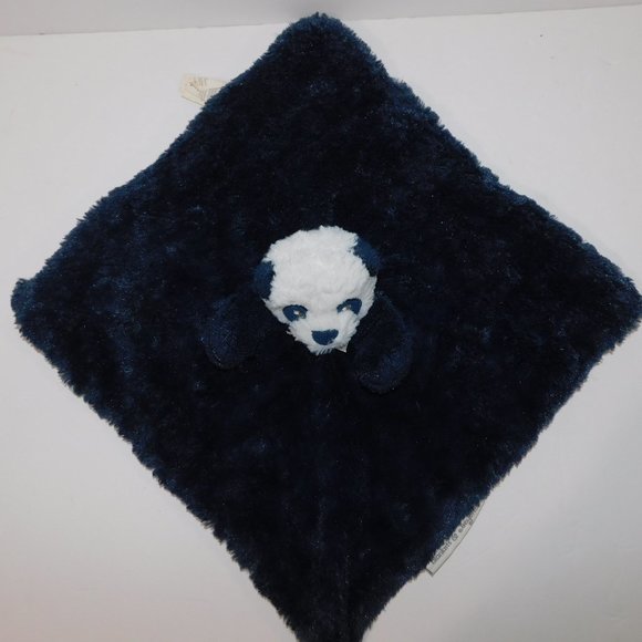Blankets & Beyond Navy Blue White Panda Bear Security  Blanket Nunu Baby Lovey - Picture 4 of 7